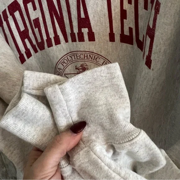 Vintage Virginia Tech Champion Gray Reverse Weave Sweatshirt Medium - Picture 3 of 4